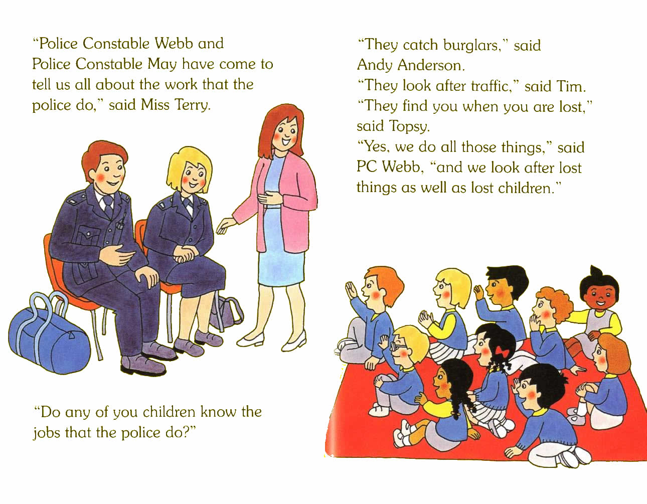Ladybird - Topsy Tim Books - Meet The Police (04),绘本,绘本故事,绘本阅读,故事书,童书,图画书,课外阅读